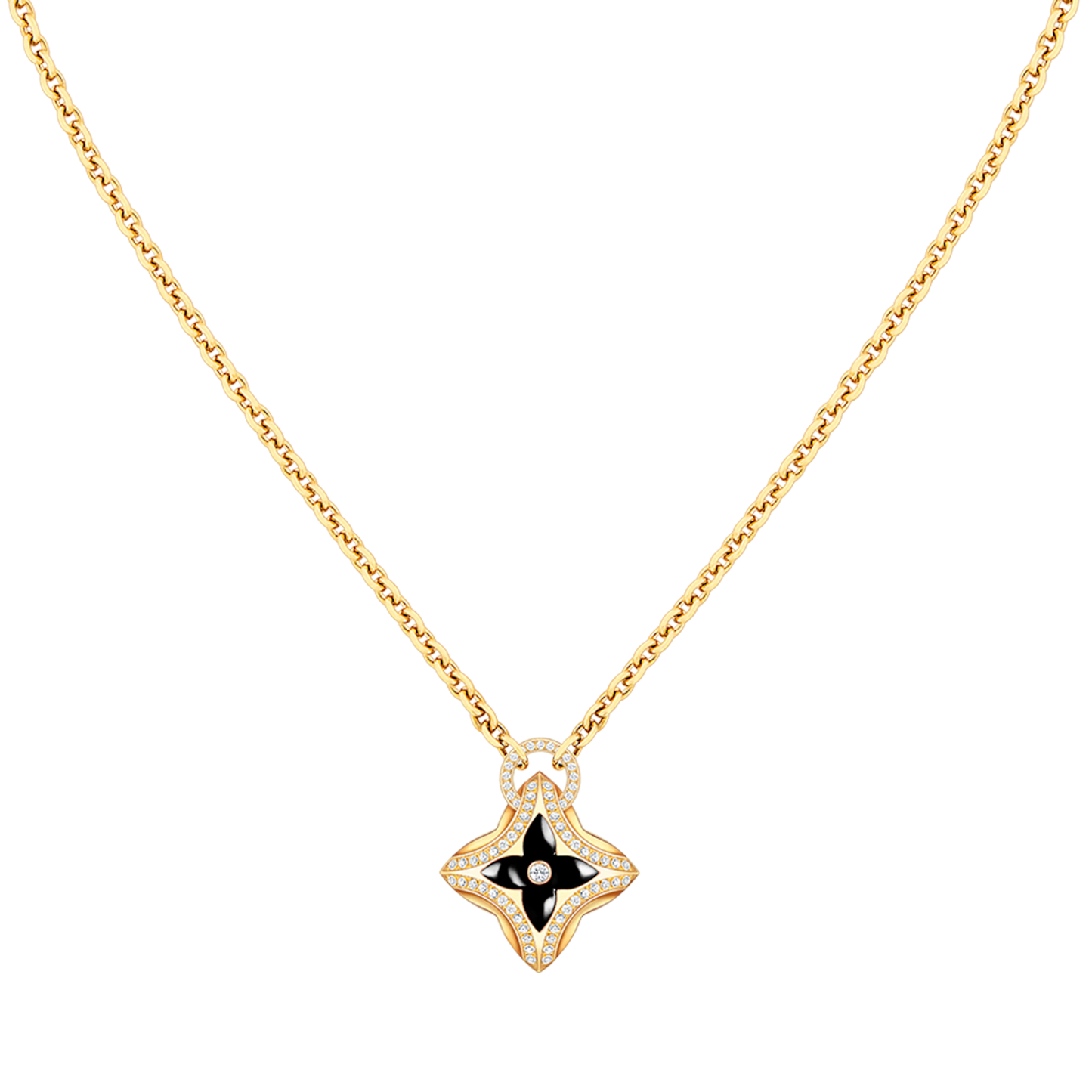 [Glitter Jewelry]STAR PEDANT PINK GOLD DIAMOND NECKLACE