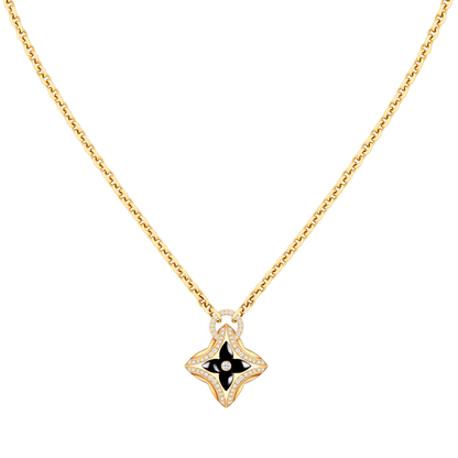 [Glitter Jewelry]STAR PEDANT PINK GOLD DIAMOND NECKLACE
