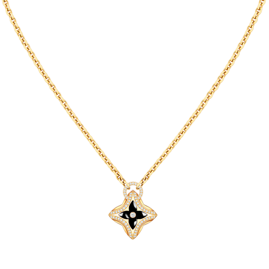 [Glitter Jewelry]STAR PEDANT PINK GOLD DIAMOND NECKLACE