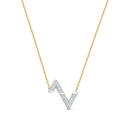 [Glitter Jewelry]VOLT SILVER DIAMOND PEDANT NECKLACE