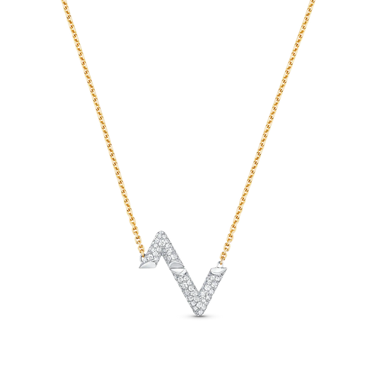 [Glitter Jewelry]VOLT SILVER DIAMOND PEDANT NECKLACE