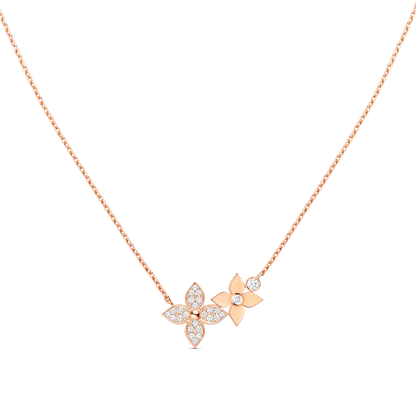 [Glitter Jewelry]STAR BLOSSOM NECKLACE PINK GOLD DIAMONDS