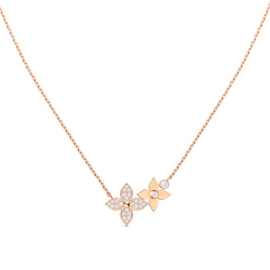 [Glitter Jewelry]STAR BLOSSOM NECKLACE PINK GOLD DIAMONDS