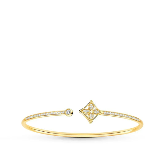 [Glitter Jewelry]IDYLLE GOLD OPEN BRACELET DIAMOND PAVED