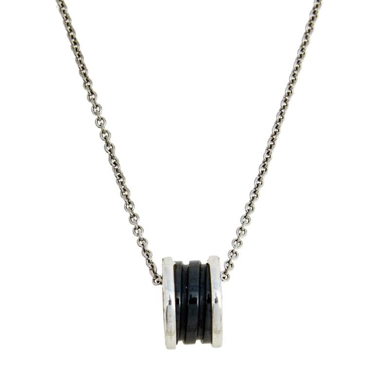 [Glitter Jewelry]ZERO 1 BLACK CERAMIC SILVER NECKLACE