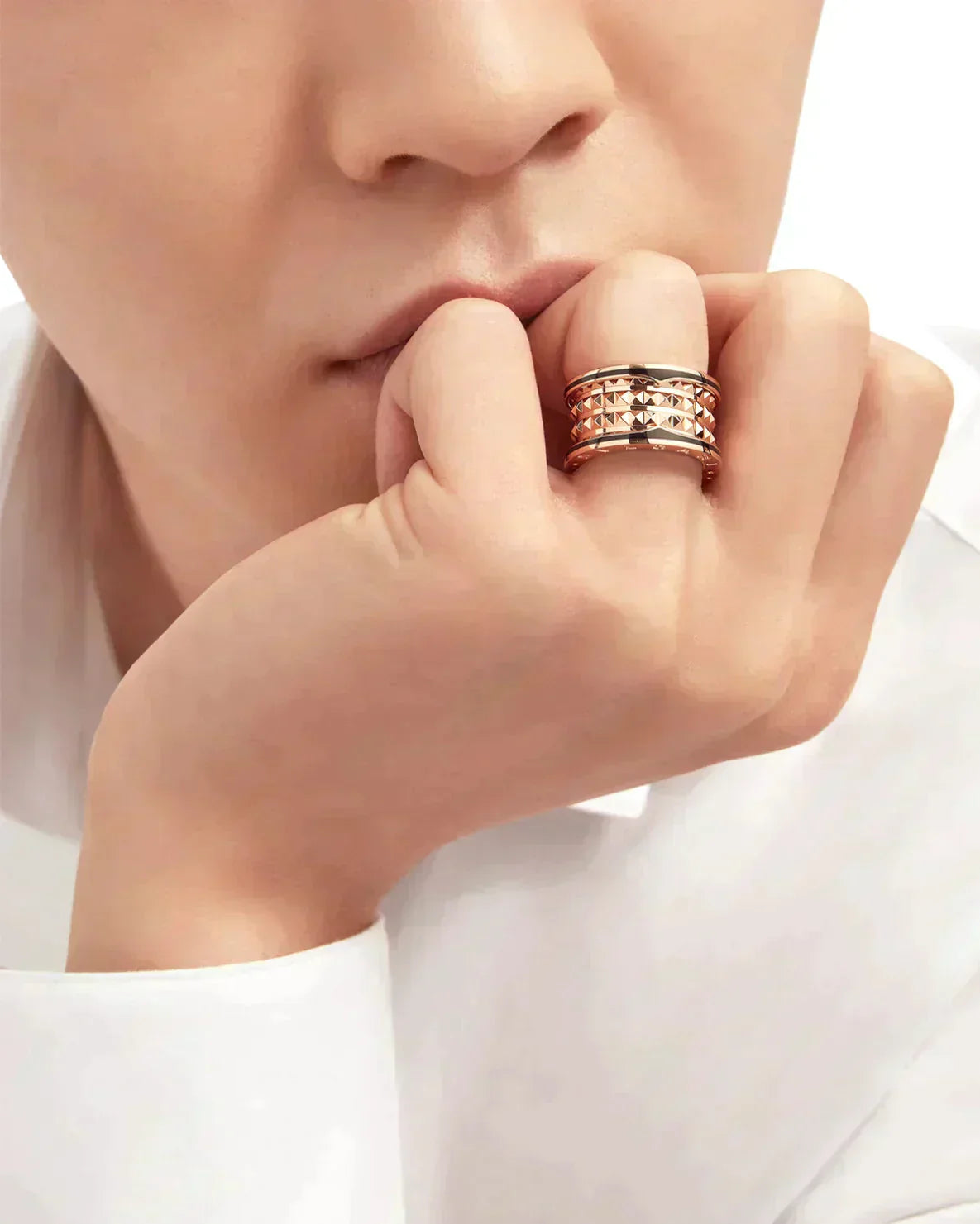 [Glitter Jewelry]ZERO 1 ROCK BLACK CERAMIC PINK GOLD LARGE MODEL
