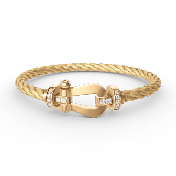 [Glitter Jewelry]FORCE LARGE HORSESHOE HALF DIAMOND BRACELET GOLD
