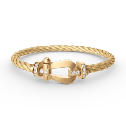 [Glitter Jewelry]FORCE LARGE HORSESHOE HALF DIAMOND BRACELET GOLD