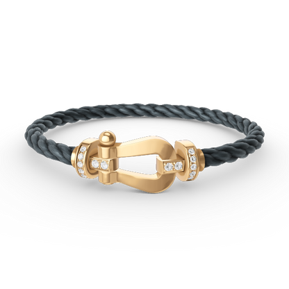 [Glitter Jewelry]FORCE LARGE HORSESHOE HALF DIAMOND BRACELET GOLD