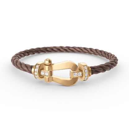 [Glitter Jewelry]FORCE LARGE HORSESHOE HALF DIAMOND BRACELET GOLD