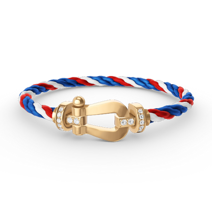 [Glitter Jewelry]FORCE LARGE HORSESHOE HALF DIAMOND BRACELET GOLD