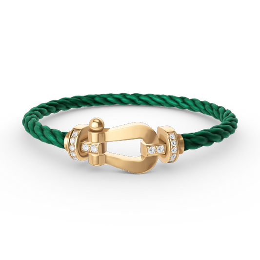 [Glitter Jewelry]FORCE LARGE HORSESHOE HALF DIAMOND BRACELET GOLD