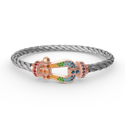 [Glitter Jewelry]FORCE LARGE HORSESHOE  COLORED DIAMOND BRACELET ROSE GOLD