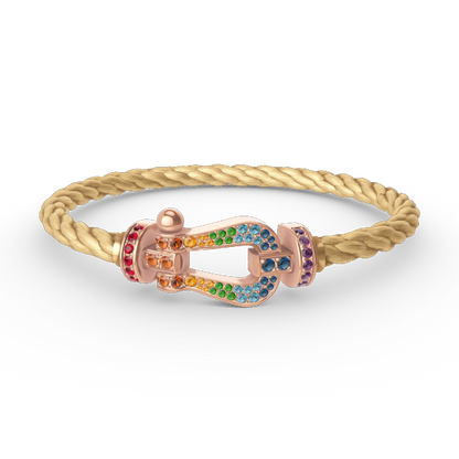 [Glitter Jewelry]FORCE LARGE HORSESHOE  COLORED DIAMOND BRACELET ROSE GOLD