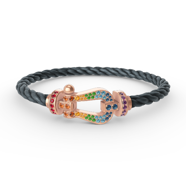 [Glitter Jewelry]FORCE LARGE HORSESHOE  COLORED DIAMOND BRACELET ROSE GOLD