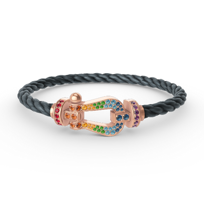 [Glitter Jewelry]FORCE LARGE HORSESHOE  COLORED DIAMOND BRACELET ROSE GOLD
