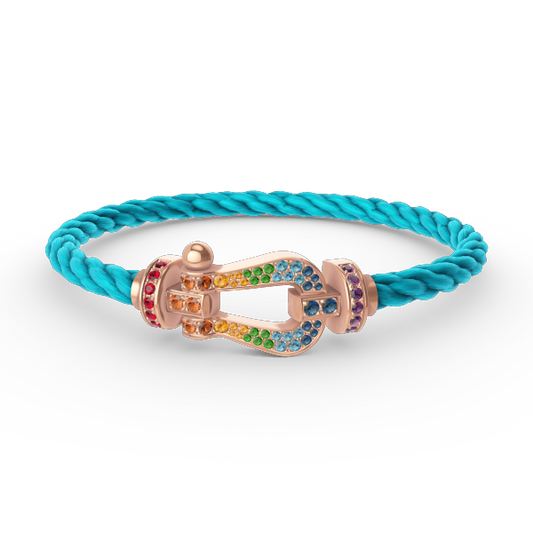 [Glitter Jewelry]FORCE LARGE HORSESHOE  COLORED DIAMOND BRACELET ROSE GOLD