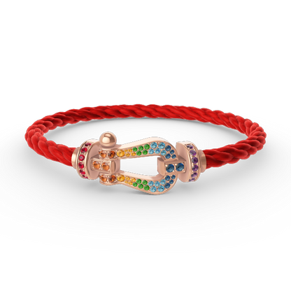 [Glitter Jewelry]FORCE LARGE HORSESHOE  COLORED DIAMOND BRACELET ROSE GOLD