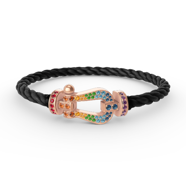 [Glitter Jewelry]FORCE LARGE HORSESHOE  COLORED DIAMOND BRACELET ROSE GOLD