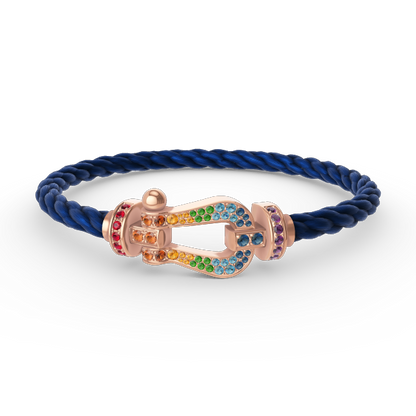 [Glitter Jewelry]FORCE LARGE HORSESHOE  COLORED DIAMOND BRACELET ROSE GOLD