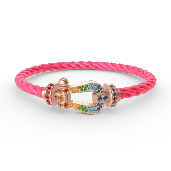 [Glitter Jewelry]FORCE LARGE HORSESHOE  COLORED DIAMOND BRACELET ROSE GOLD