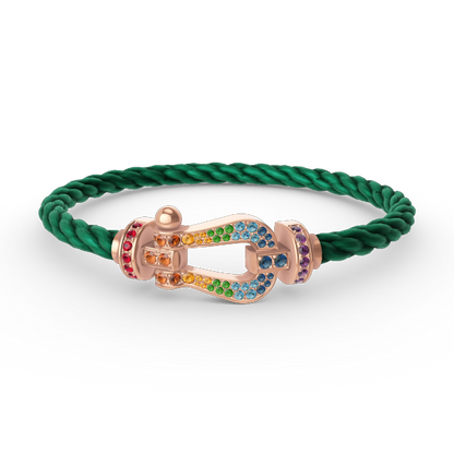 [Glitter Jewelry]FORCE LARGE HORSESHOE  COLORED DIAMOND BRACELET ROSE GOLD