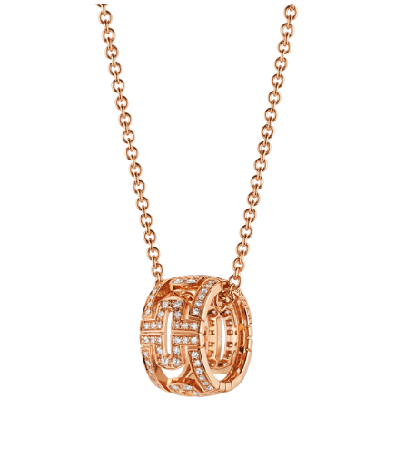 [Glitter Jewelry]PARENTESI NECKLACE PINK GOLD DIAMOND