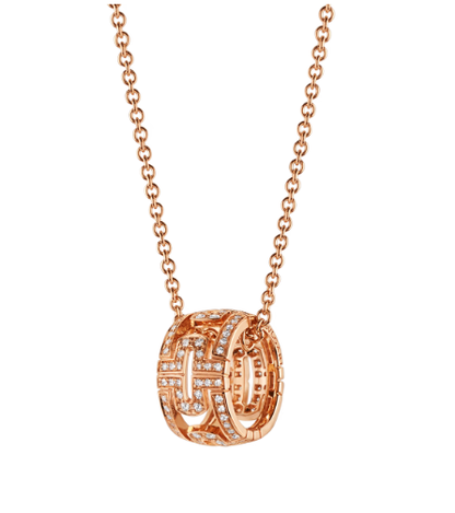 [Glitter Jewelry]PARENTESI NECKLACE PINK GOLD DIAMOND