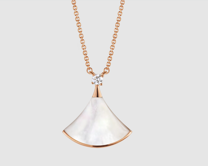 [Glitter Jewelry]DREAM NECKLACE WHITE MOP PINK GOLD 1 DIAMOND