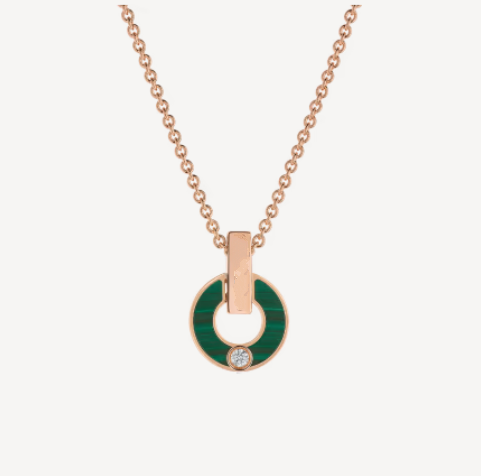 [Glitter Jewelry]GARI NECKLACE PINK GOLD MALACHITE