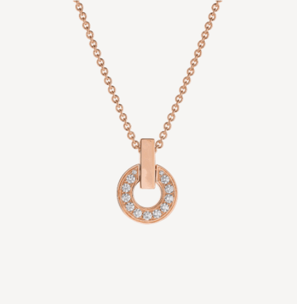 [Glitter Jewelry]GARI NECKLACE PINK GOLD DIAMOND