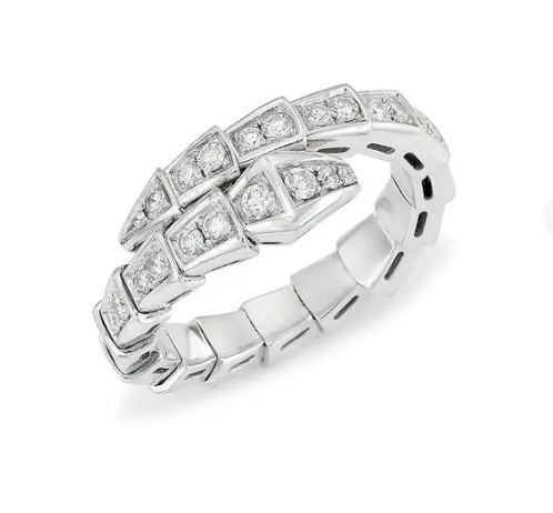[Glitter Jewelry]SERPENTI RING SILVER DIAMOND PAVED 4MM