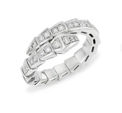 [Glitter Jewelry]SERPENTI RING SILVER DIAMOND PAVED 4MM