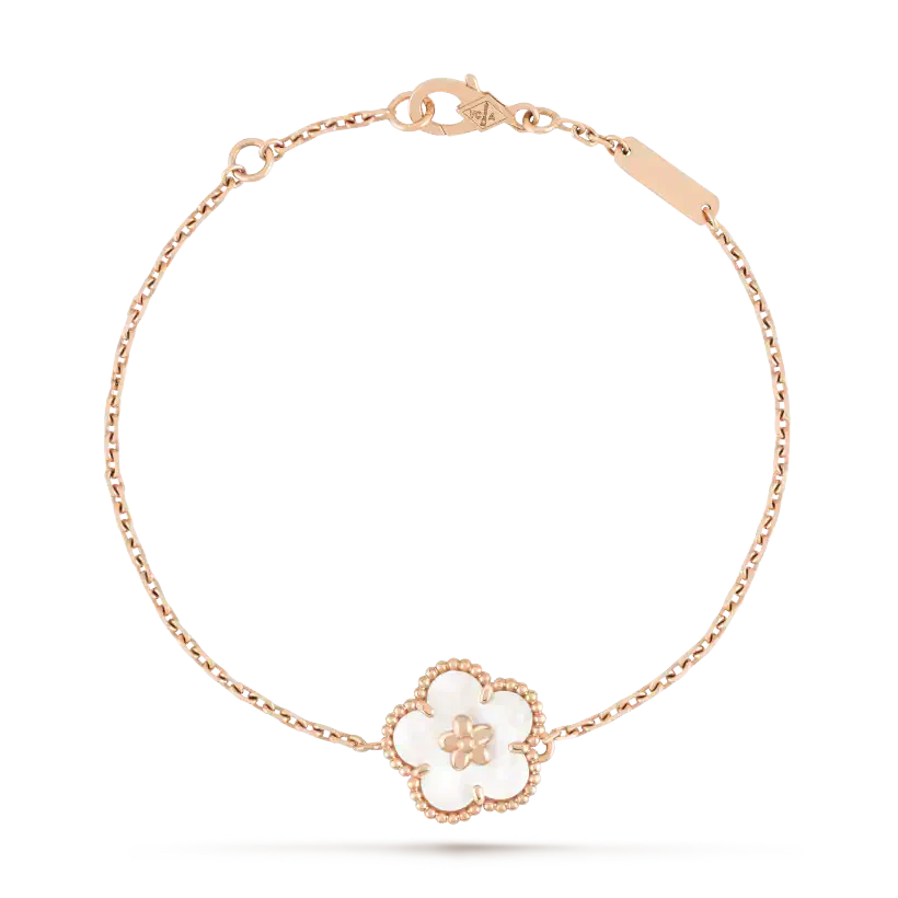 [Glitter Jewelry]LUCKY WHITE MOP PLUM BLOSSOM  BRACELET