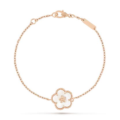 [Glitter Jewelry]LUCKY WHITE MOP PLUM BLOSSOM  BRACELET