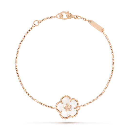 [Glitter Jewelry]LUCKY WHITE MOP PLUM BLOSSOM  BRACELET