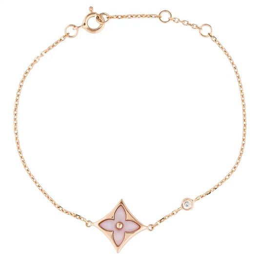 [Glitter Jewelry]STAR 1 DIAMOND PINK GOLD BRACELET
