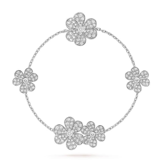 [Glitter Jewelry]FRIVOLE SILVER 5 FLOWERS BRACELET