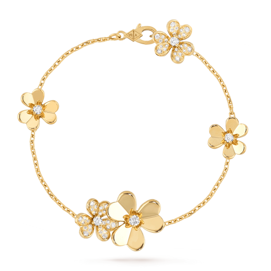 [Glitter Jewelry]FRIVOLE GOLD 5 FLOWERS BRACELET