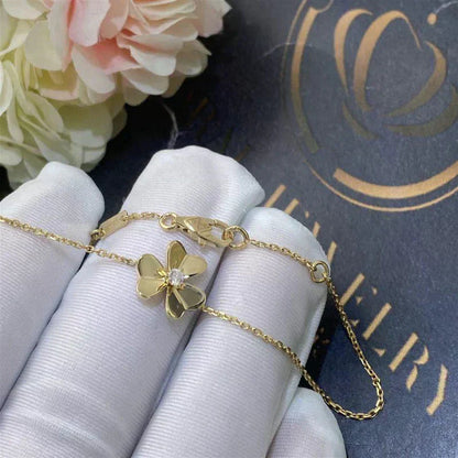 [Glitter Jewelry]FRIVOLE GOLD FLOWER PINK MALACHITE BRACELET