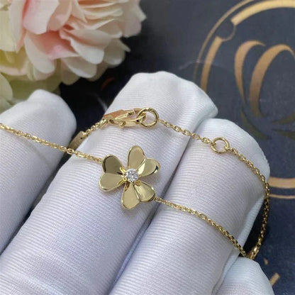 [Glitter Jewelry]FRIVOLE GOLD FLOWER PINK MALACHITE BRACELET