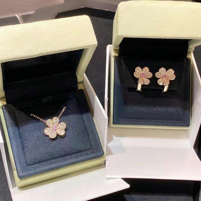 [Glitter Jewelry]FRIVOLE PINK GOLD FLOWER DIAMOND EARRINGS