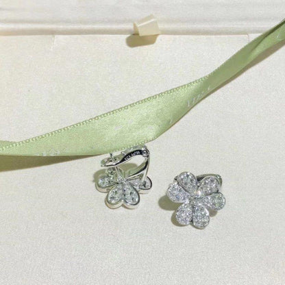 [Glitter Jewelry]FRIVOLE SILVER FLOWER DIAMOND EARRINGS
