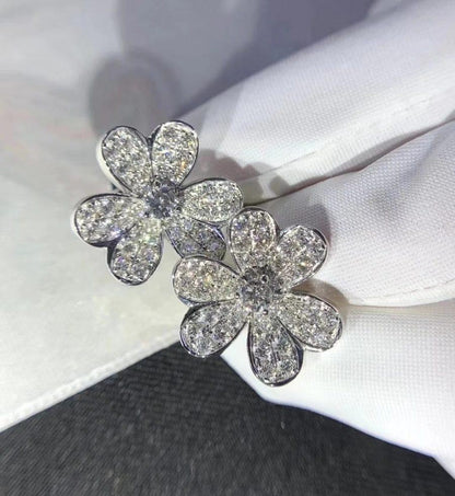 [Glitter Jewelry]FRIVOLE SILVER FLOWER DIAMOND EARRINGS