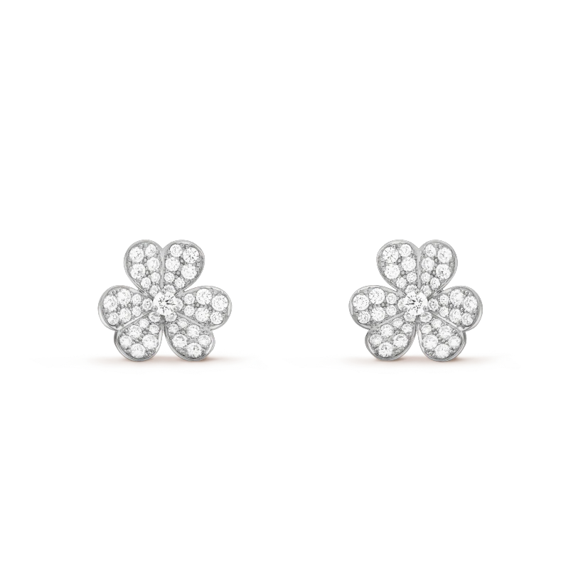 [Glitter Jewelry]FRIVOLE SILVER FLOWER DIAMOND EARRINGS