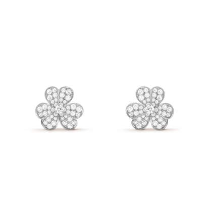 [Glitter Jewelry]FRIVOLE SILVER FLOWER DIAMOND EARRINGS