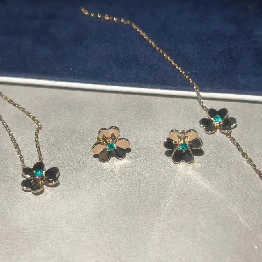 [Glitter Jewelry]FRIVOLE  FLOWER MALACHITE EARRINGS