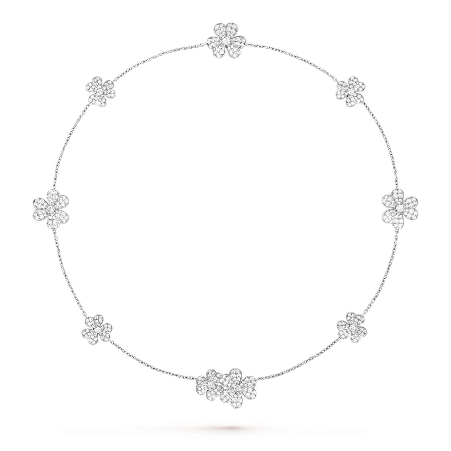 [Glitter Jewelry]FRIVOLE SILVER 9 FLOWERS NECKLACE