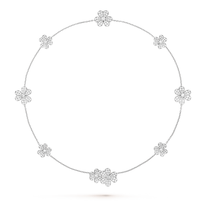 [Glitter Jewelry]FRIVOLE SILVER 9 FLOWERS NECKLACE