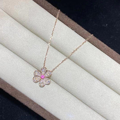 [Glitter Jewelry]FRIVOLE ROSE GOLD FLOWER DIAMOND NECKLACE